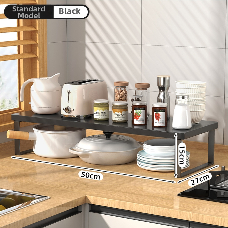 Fából készült konyhai mikrohullámú sütő polc — multifunkcionális, többszintes, a munkalapra helyezhető