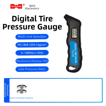 WHDZ TG105 tlakomer na pneumatiky s digitálnym displejom, viacúčelový pištoľ na tlak s LED svetlom, presnosť 0,1 PSI