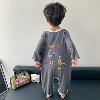 Chlapečka jednodjelna pidžama od modala, korejskog stila, tanak, crtani motiv, odvodi vlagu