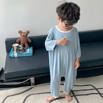 Chlapečka jednodjelna pidžama od modala, korejskog stila, tanak, crtani motiv, odvodi vlagu