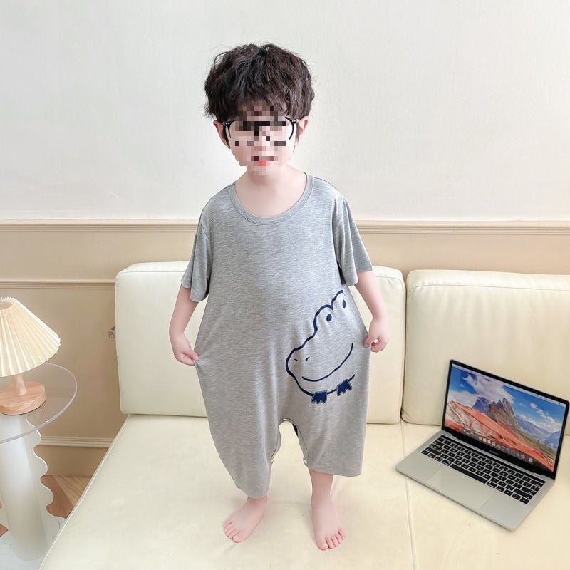 Детска гащеризон-пижама от модал 91–95%, за момчета, лято, карикатурен стил, възраст 8+ години