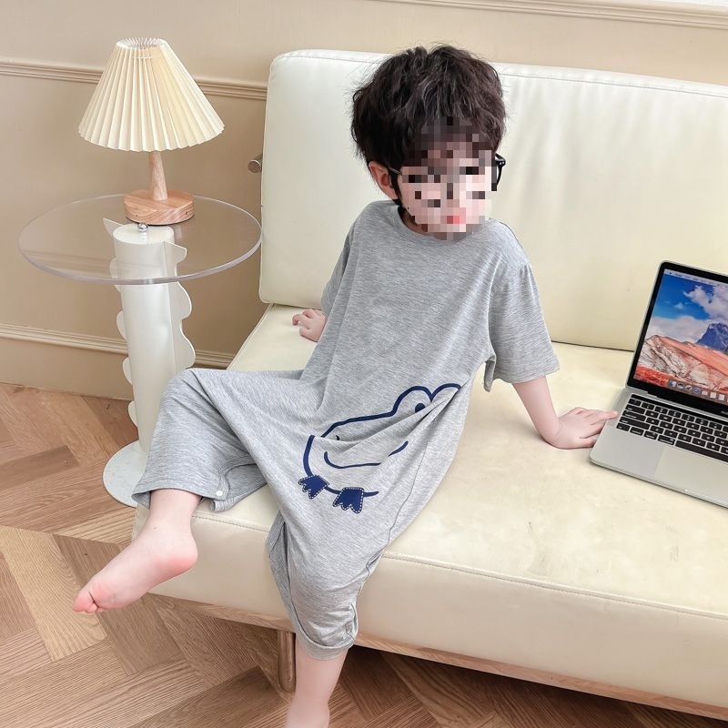 Детска гащеризон-пижама от модал 91–95%, за момчета, лято, карикатурен стил, възраст 8+ години