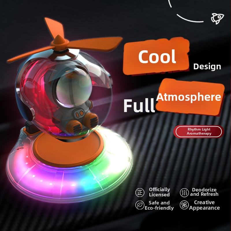 Automobilový aróma difuzér s ambientným svetlom a ovládaním zvuku | plastový materiál, 5–10 mL, oceánska vôňa, odparovanie 1–15 dní, životnosť 3 roky