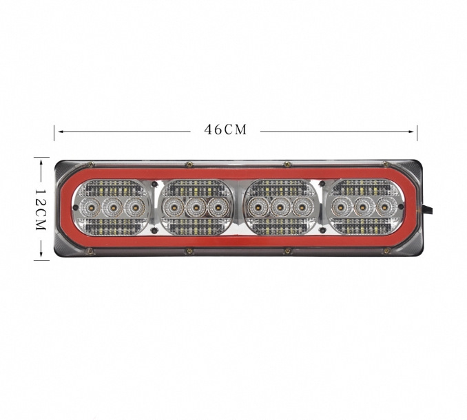 LED stražnje svjetlo za kamione i prikolice, 24V, 21W, PVC plastika, minimalistički model