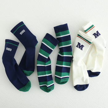 Dječje čarape za dječake, srednje dužine do potkoljenice, jacquard pletene, pamučne