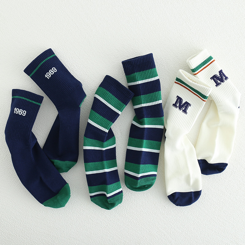 Dječje čarape za dječake, srednje dužine do potkoljenice, jacquard pletene, pamučne