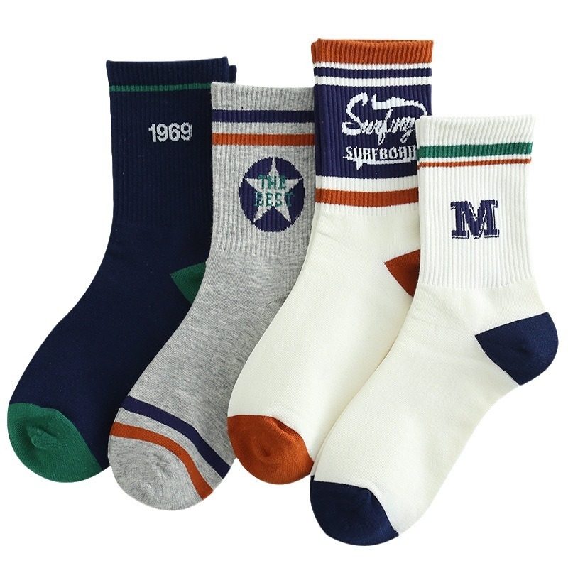 Dječje čarape za dječake, srednje dužine do potkoljenice, jacquard pletene, pamučne