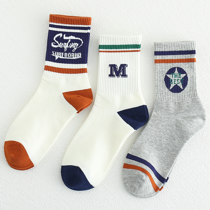 Dječje čarape za dječake, srednje dužine do potkoljenice, jacquard pletene, pamučne