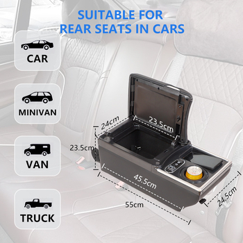 Zadnja kutija za naslon za ruke – univerzalni model, drveni materijal, podrška za instalaciju, kompatibilnost s cijelim serijama automobila, Težina: 5