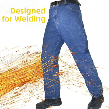Muške hlače za zavarivanje s ravnim krojem, zaštita od opeklina, izdržljive debela poliester tkanina