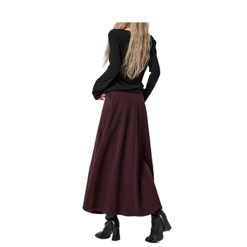 Forever21 magas derekú A-vonalú gyapjú szoknya, középméretű, drapírozott textúrával