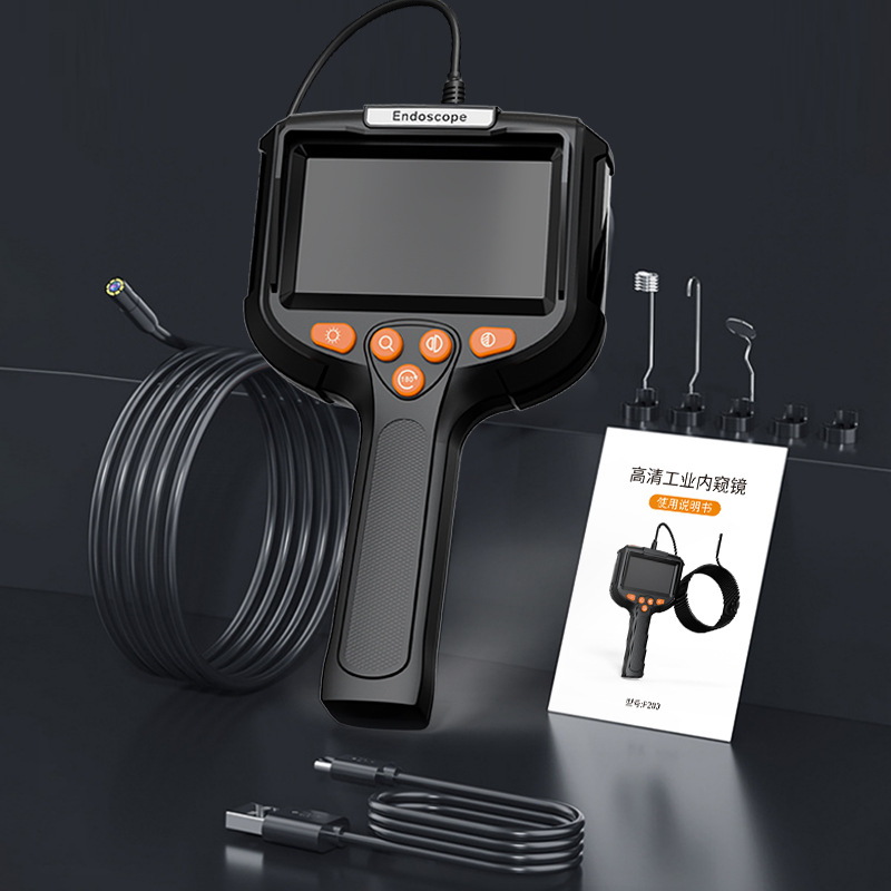 Kézi ipari endoszkóp P200, HD kijelzővel, 2 MP felbontás, 70° látómező, IP67 vízálló