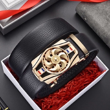 Férfi PU bőrből készült öv automata vas csattal, 2–4 cm szélesség, sokoldalú stílus üzleti és mindennapi viselethez