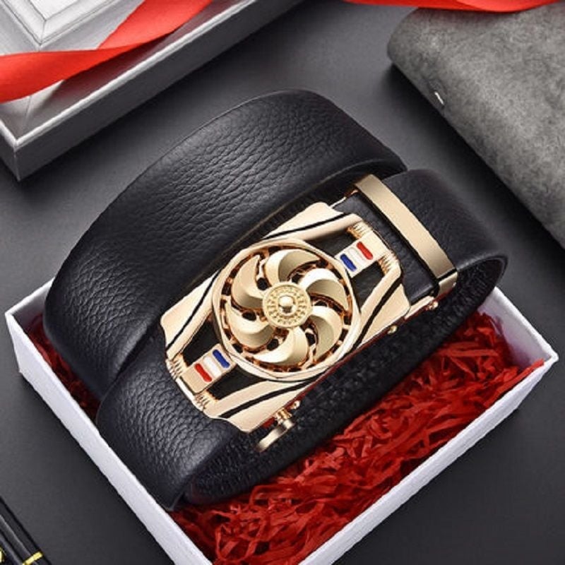 Férfi PU bőrből készült öv automata vas csattal, 2–4 cm szélesség, sokoldalú stílus üzleti és mindennapi viselethez