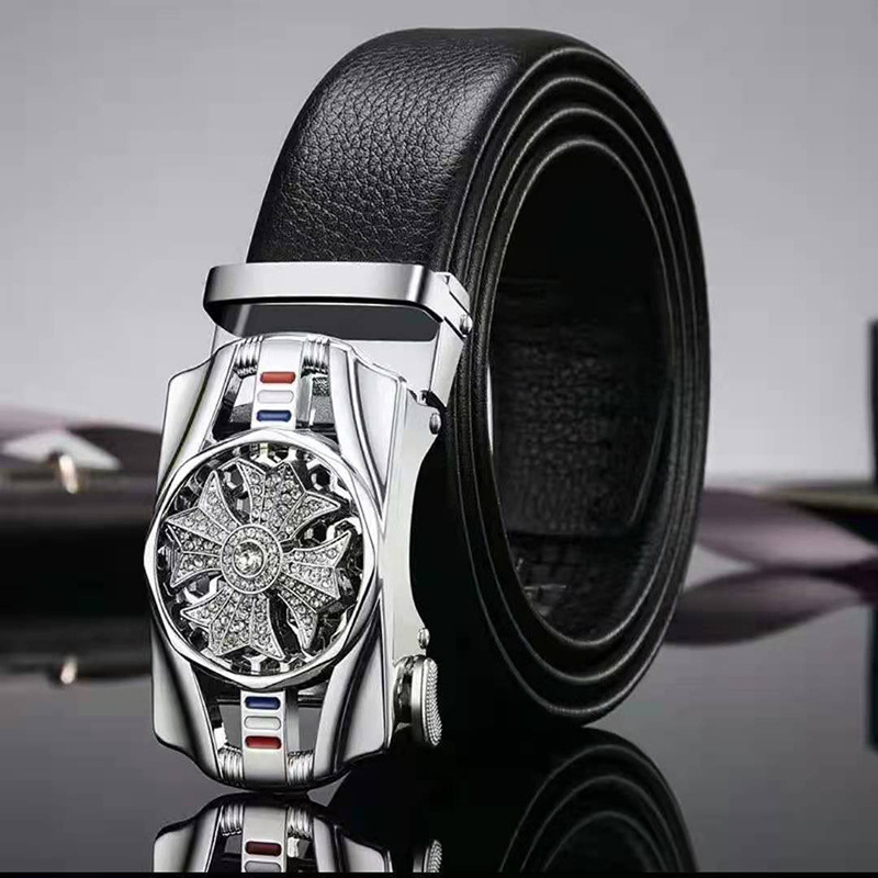 Férfi PU bőrből készült öv automata vas csattal, 2–4 cm szélesség, sokoldalú stílus üzleti és mindennapi viselethez