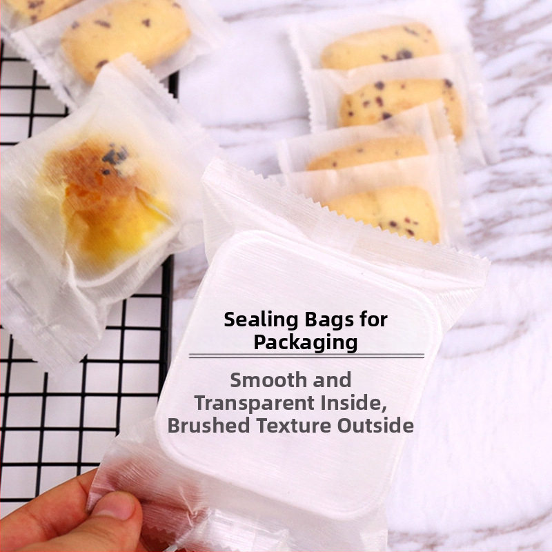 Uzatváracie balíčky na občerstvenie, polopriesvitné, gravírová tlač, kompozitný materiál, prispôsobiteľné, 50 ks v balení