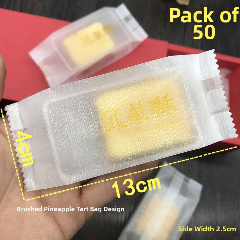 Pungă de sigilare pentru gustări, semi-transparentă, imprimare gravură, material compozit, personalizabilă, 50 buc/ambalaj