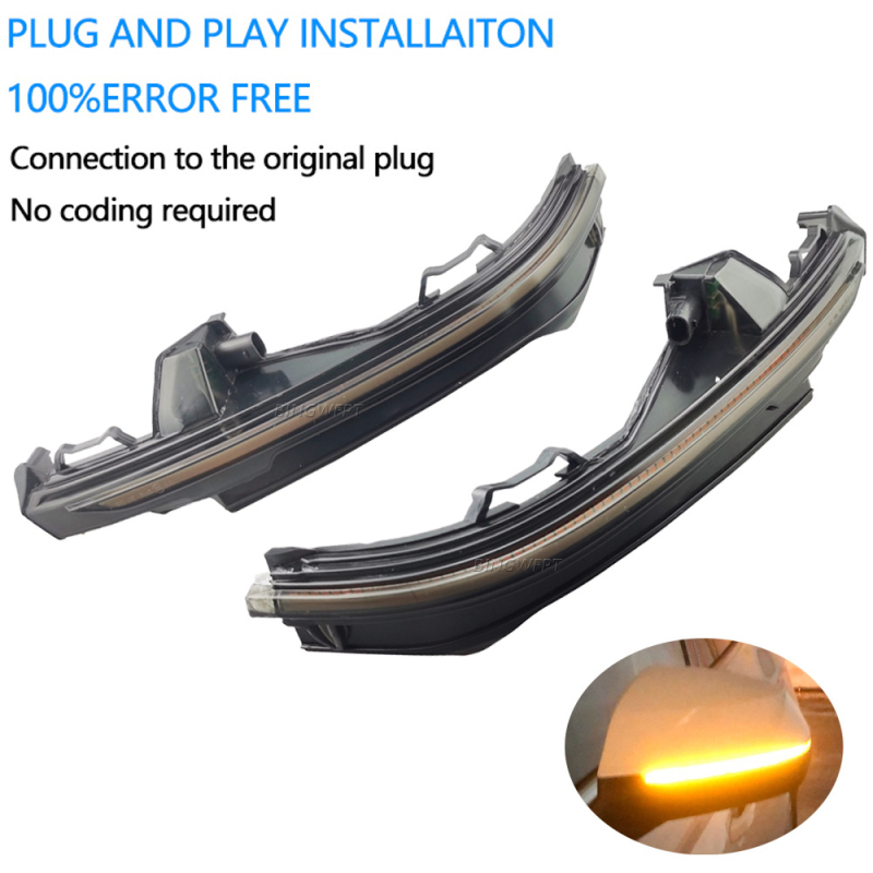 Audi Q5 FY/Q7 4M számára LED irányjelző a hátsó tükörön, dinamikus áramlással, 12V, ABS, Márka BINGWFPT
