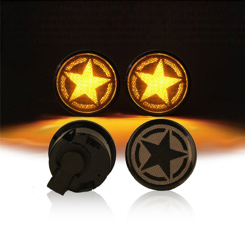 Mw-pentagram svjetla pokazivača smjera za Wrangler JK (2007-2018) – CREE LED izvor svjetla, napajanje 10-30V, 2000K, 50.000 sati