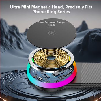 MagSafe автомобилно безжично зарядно 15W с метална регулируема стойка за монтаж