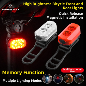Bouncing Fruit magnetski set prednjih i stražnjih svjetala za bicikl, vodootporan, USB-C punjivo osvjetljenje za noćnu vožnju po MTB-u
