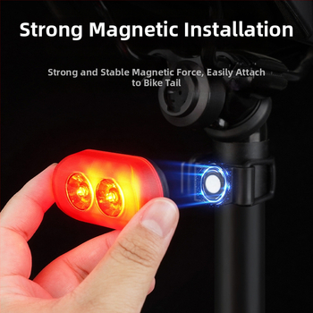 Bouncing Fruit magnetski set prednjih i stražnjih svjetala za bicikl, vodootporan, USB-C punjivo osvjetljenje za noćnu vožnju po MTB-u