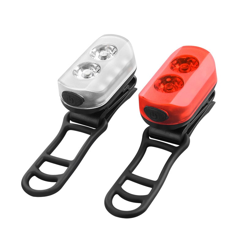 Elülső és hátsó kerékpár világítás készlet, USB-C töltés, 300 mAh, vízálló, gyorskioldó rögzítés, hegymászó kerékpár éjszakai közlekedéshez