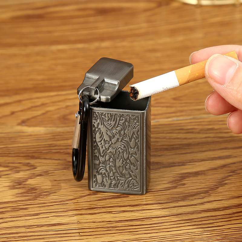 Metalni prenosni pepeljak s lancem za ključeve, automobilski pepeljak i kutija za cigarete, pakiranje 50 komada, luksuzan stil