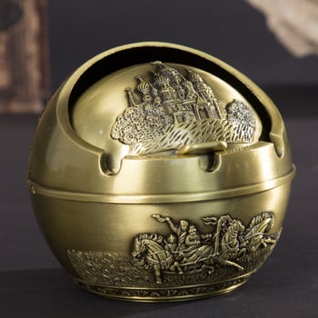 Τασάκι αυτοκινήτου - Μέταλλο, σφαιρικό σχήμα, Χαραγμένο, για οικιακή διακόσμηση και αξεσουάρ αυτοκινήτου