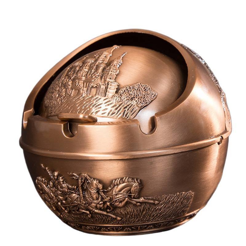 Τασάκι αυτοκινήτου - Μέταλλο, σφαιρικό σχήμα, Χαραγμένο, για οικιακή διακόσμηση και αξεσουάρ αυτοκινήτου