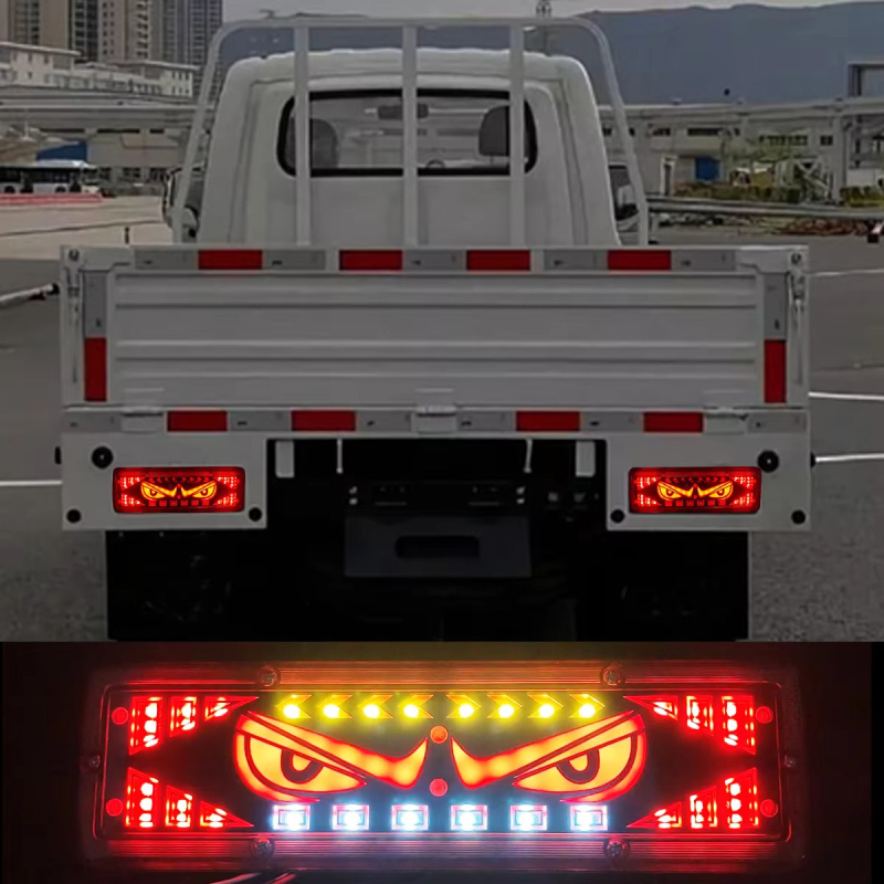 LED stražnja svjetla za kamione – Devil's Eye, višestruka sekvencijska signalizacija skretanja, 12V-24V, pogodna za kombije, kamione i prikolice