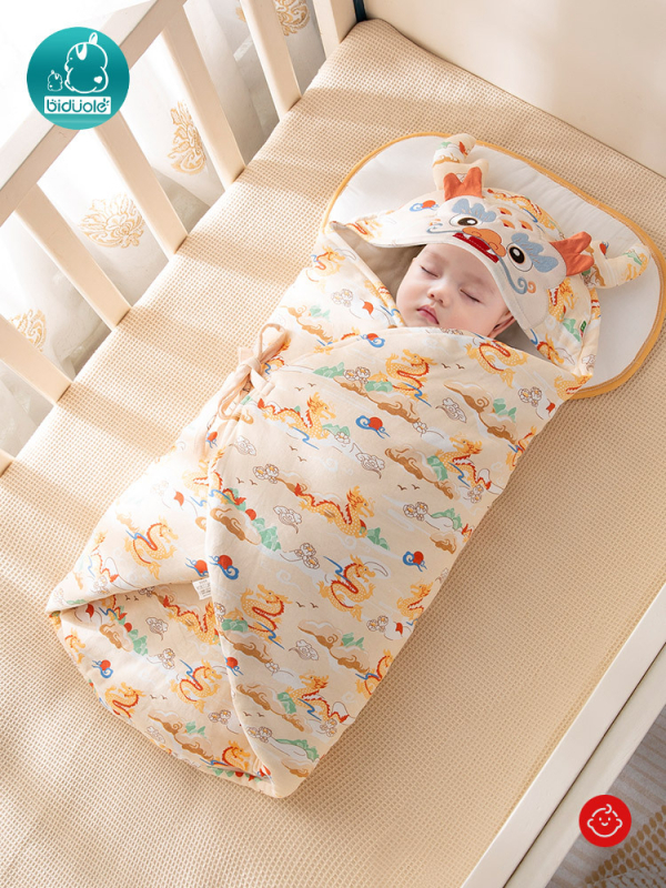 Újszülöttek hálózsák, boríték-stílus, pamut anyag & bélés 95%+, poliészter töltet, állatmintás