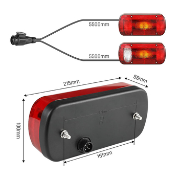 LED stražnje svjetlo za lijevu i desnu stranu, kompatibilno s kamionom, RV i prikolicom (model JH600A/B, 21W, 12V)