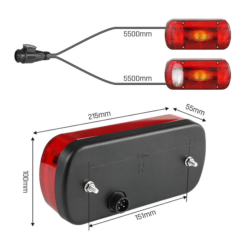 LED stražnje svjetlo za lijevu i desnu stranu, kompatibilno s kamionom, RV i prikolicom (model JH600A/B, 21W, 12V)