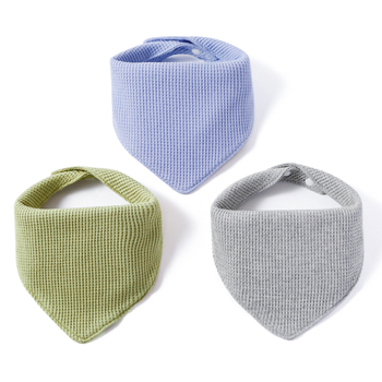 momscare Триъгълен бебешки лигавник – вафелено памучно плат, водоустойчив и устойчив на петна, унисекс, за новородени и деца до 3 години, едноцветен