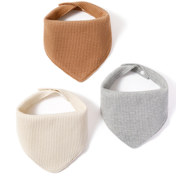 momscare Триъгълен бебешки лигавник – вафелено памучно плат, водоустойчив и устойчив на петна, унисекс, за новородени и деца до 3 години, едноцветен