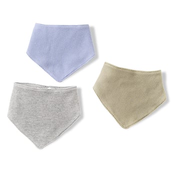 momscare Триъгълен бебешки лигавник – вафелено памучно плат, водоустойчив и устойчив на петна, унисекс, за новородени и деца до 3 години, едноцветен