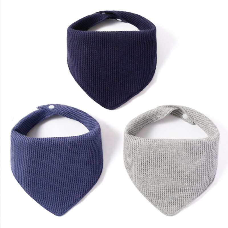 momscare Триъгълен бебешки лигавник – вафелено памучно плат, водоустойчив и устойчив на петна, унисекс, за новородени и деца до 3 години, едноцветен