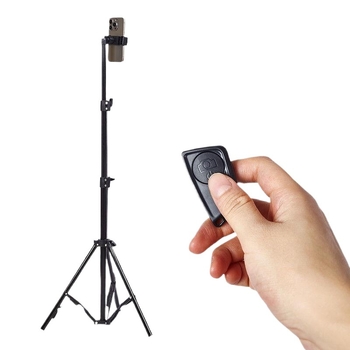 Mobiltelefon-tartó és tripod élő közvetítéshez, univerzális fotózáshoz, asztali vagy álló kivitel, teleszkópos, rozsdamentes acél