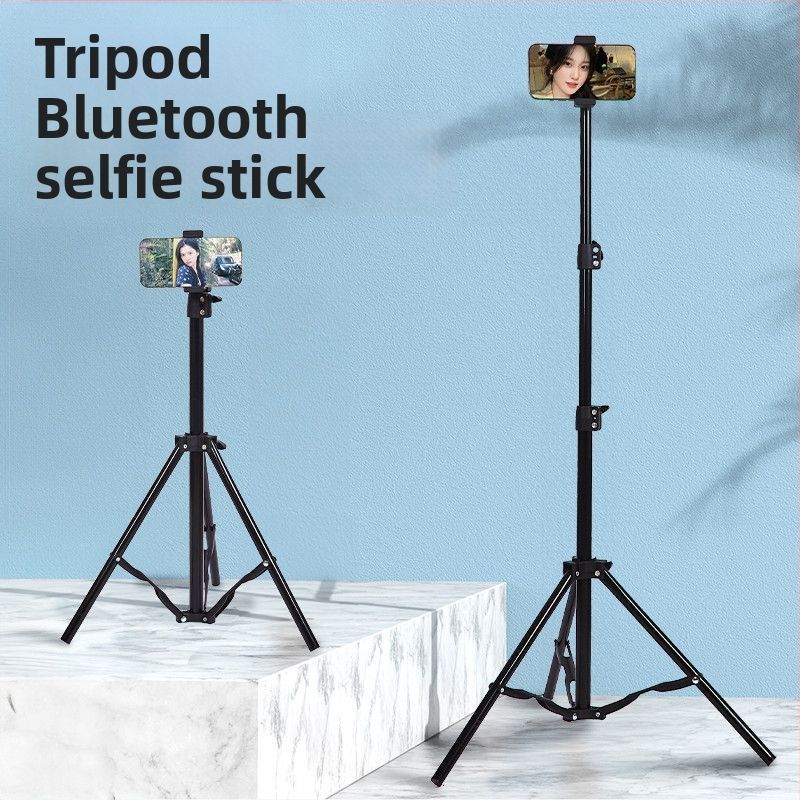 Mobiltelefon-tartó és tripod élő közvetítéshez, univerzális fotózáshoz, asztali vagy álló kivitel, teleszkópos, rozsdamentes acél