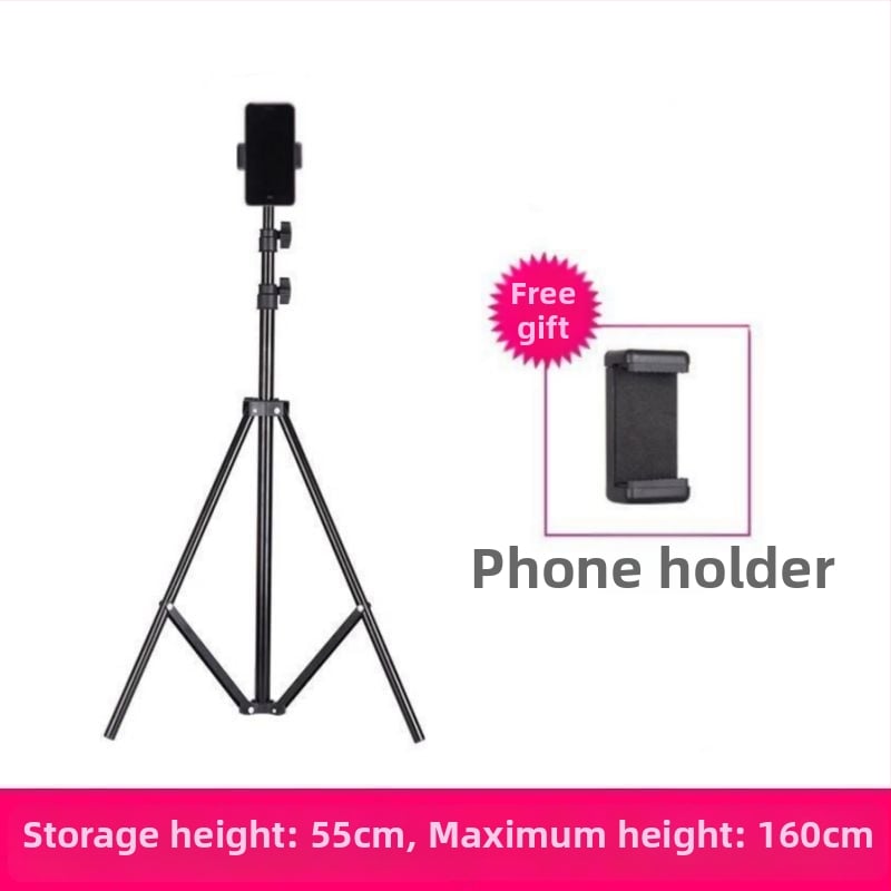 Mobiltelefon-tartó és tripod élő közvetítéshez, univerzális fotózáshoz, asztali vagy álló kivitel, teleszkópos, rozsdamentes acél