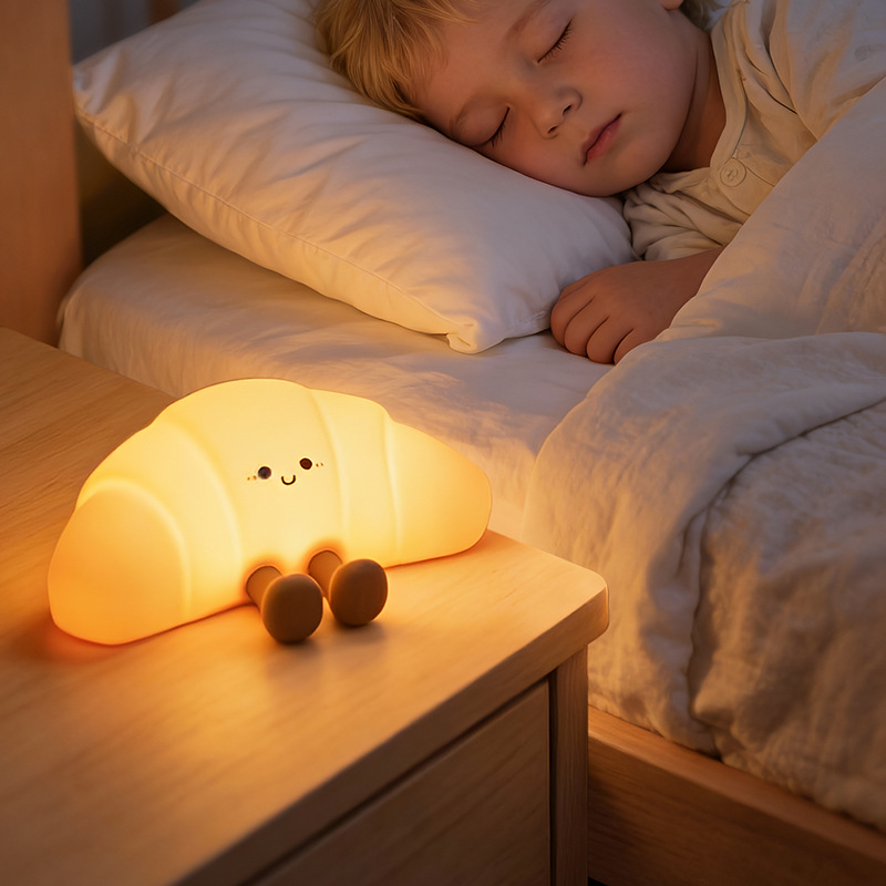 Малка силиконова настолна нощна лампа със седемцветна смяна на светлината, таймер и докосваем светлинен режим — модел JXJA089, захранване с батерия, ≤36V