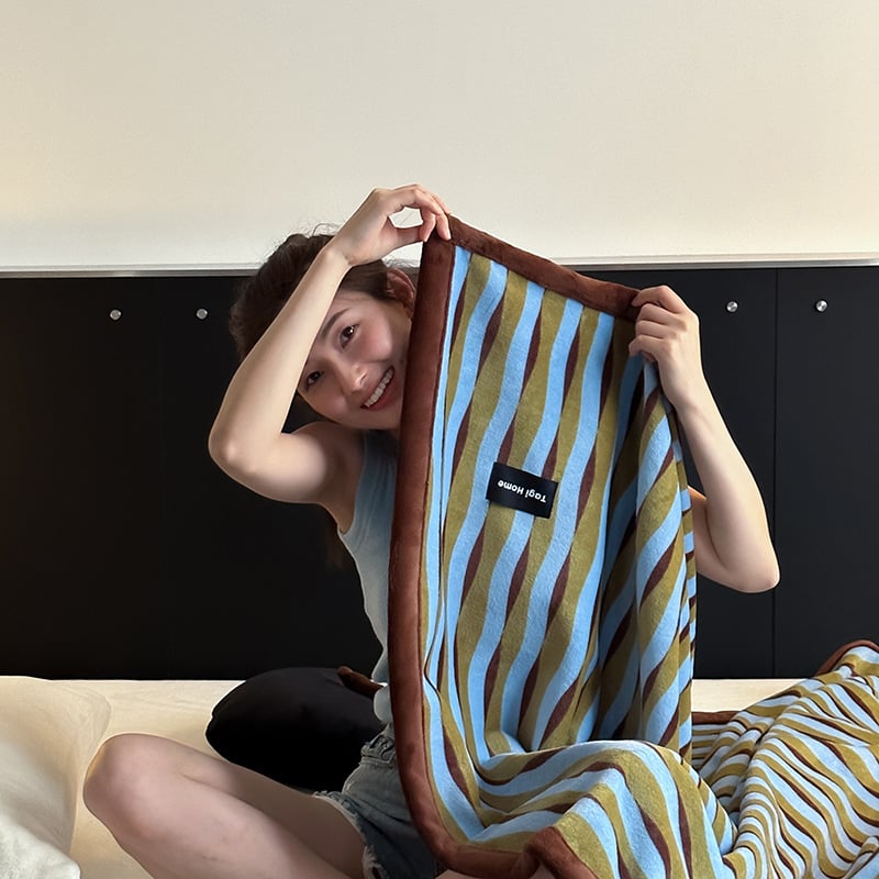 Duga flanel deka, zimska težina, poliester vlakno, moderni minimalistički stil
