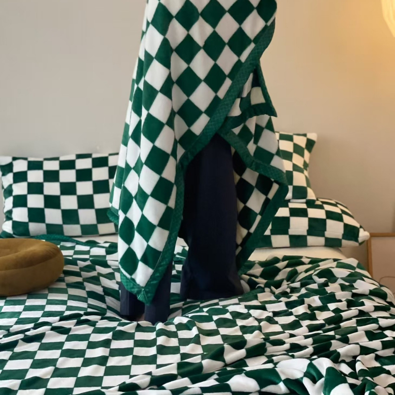 Duga flanel deka, zimska težina, poliester vlakno, moderni minimalistički stil
