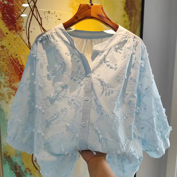 Bluza chenille, culoare uni, guler rotund, mâneci 3/4, stil pulover, croială scurtă