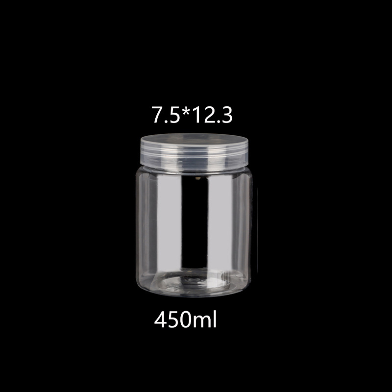 PET διαφανές κυλινδρικό μπουκάλι με χειρολαβή και καπάκι με ευρύστόμιο για καθημερινή χημική συσκευασία, με εκτύπωση λογότυπου