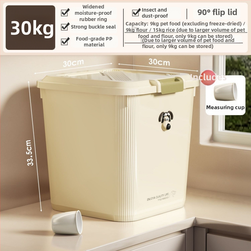 Nádoba na skladovanie krmiva pre mačky a psy, uzavretá, polypropylén, domáce použitie
