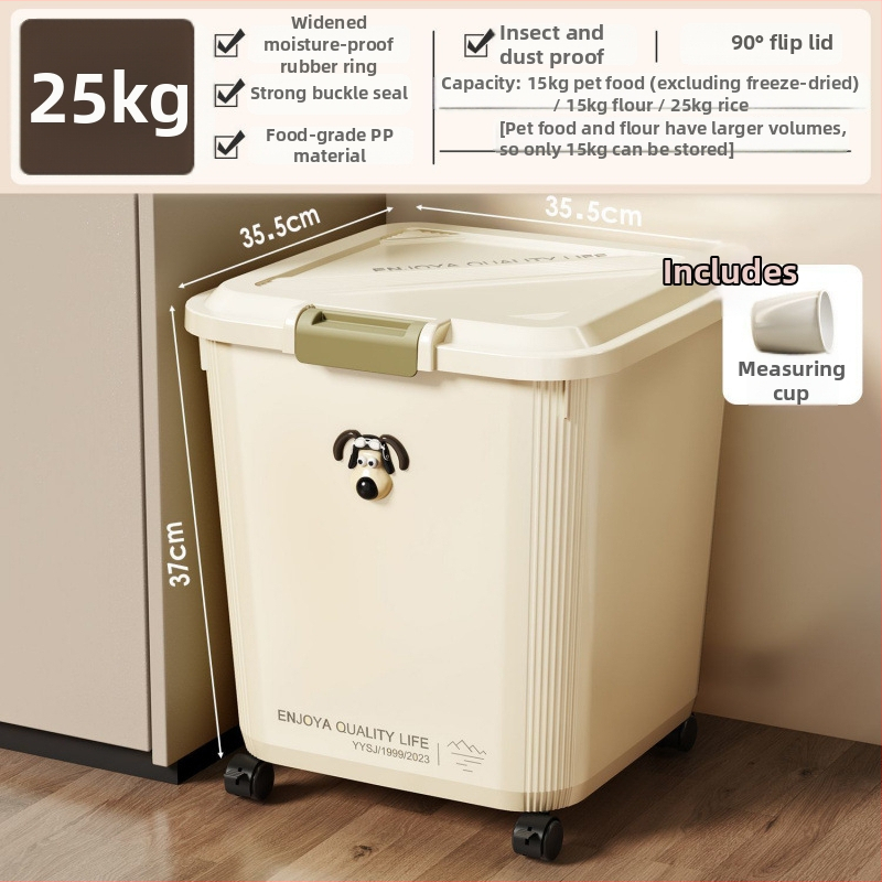 Nádoba na skladovanie krmiva pre mačky a psy, uzavretá, polypropylén, domáce použitie