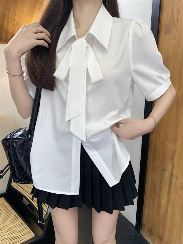 Bluza s polo ovratnikom, rukavi fenjera, poliester ≥95%, 1 red gumba