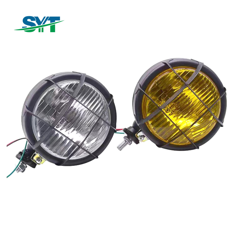 Prednje svjetlo traktora s kovinskom mrežicom, H4 visok/niži snop, LED nadogradnja, metalno kućište, 12-24V, 5000 lm, 3000 h, 1 godina garancije, prilagodljivo